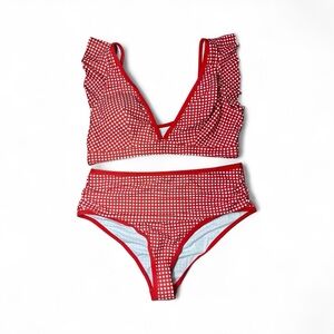 SHEIN Red Checkered Bikini Set NWT